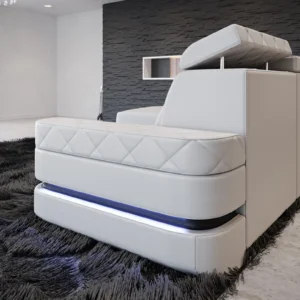 Kunstleder Ecksofa Bellavita mit Ottomane L-Form S Mini
