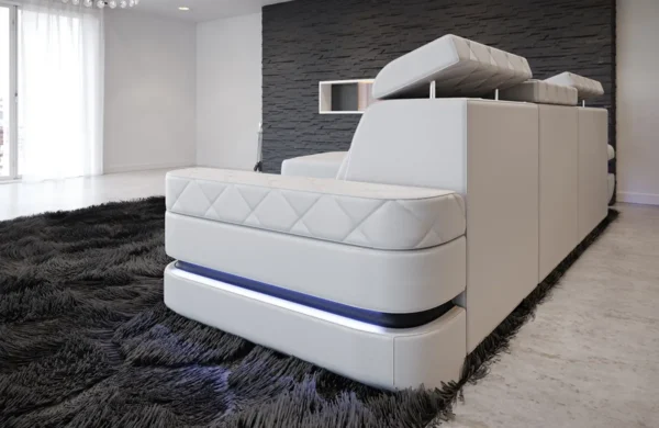 Kunstleder Ecksofa Bellavita mit Ottomane L-Form S Mini – Bild 23