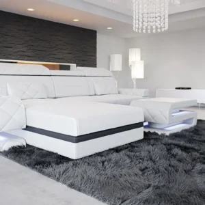 Kunstleder Ecksofa Bellavita mit Ottomane L-Form S Mini