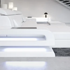Kunstleder Ecksofa Bellavita mit Ottomane L-Form S Mini