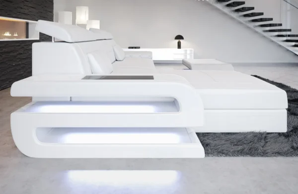 Kunstleder Ecksofa Bellavita mit Ottomane L-Form S Mini – Bild 2