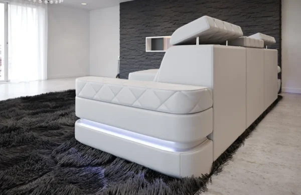 Kunstleder Ecksofa Bellavita mit Ottomane L-Form S Mini – Bild 3