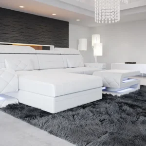 Kunstleder Ecksofa Bellavita mit Ottomane L-Form S Mini