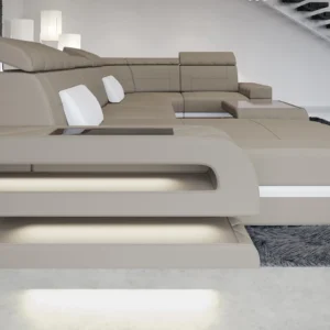 Mikrofaser Wohnlandschaft Bellavita mit Ottomane U-Form L