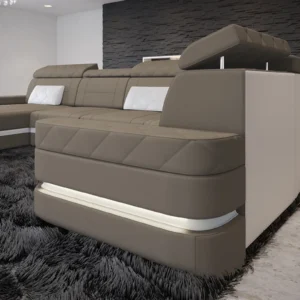 Mikrofaser Wohnlandschaft Bellavita mit Ottomane U-Form L