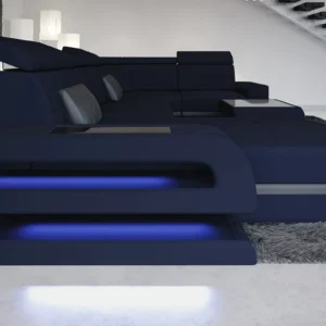 Mikrofaser Wohnlandschaft Bellavita mit Ottomane U-Form L