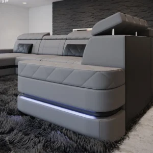 Mikrofaser Wohnlandschaft Bellavita mit Ottomane U-Form L