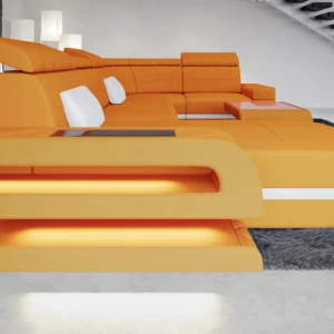 Mikrofaser Wohnlandschaft Bellavita mit Ottomane U-Form L