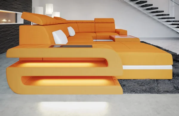 Mikrofaser Wohnlandschaft Bellavita mit Ottomane U-Form L – Bild 10