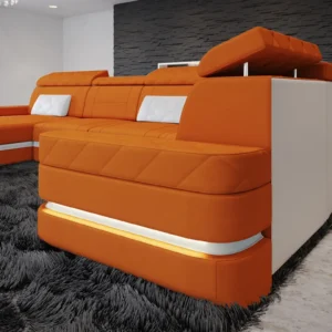 Mikrofaser Wohnlandschaft Bellavita mit Ottomane U-Form L