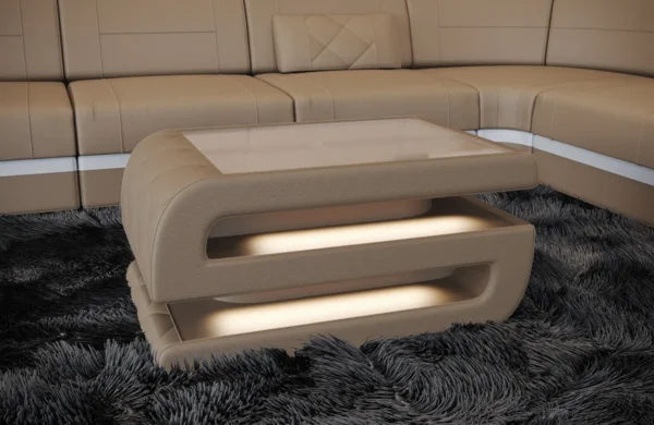 Echtleder Couchtisch Bellavita – Bild 8
