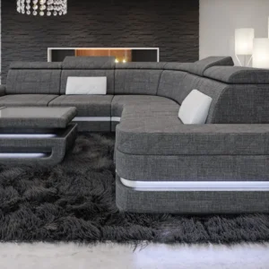 Webstoff Ecksofa Bellavita L-Form (Symmetrisch) M Mini