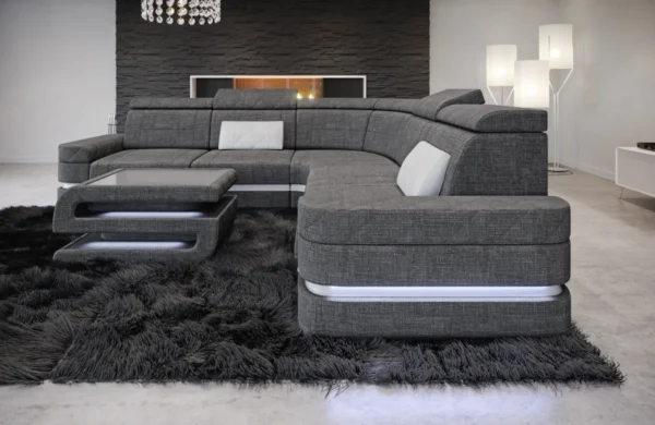 Webstoff Ecksofa Bellavita L-Form (Symmetrisch) M Mini – Bild 2