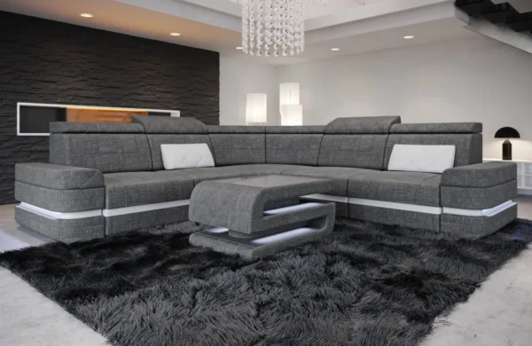 Webstoff Ecksofa Bellavita L-Form (Symmetrisch) M Mini – Bild 3
