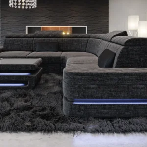 Webstoff Ecksofa Bellavita L-Form (Symmetrisch) M Mini