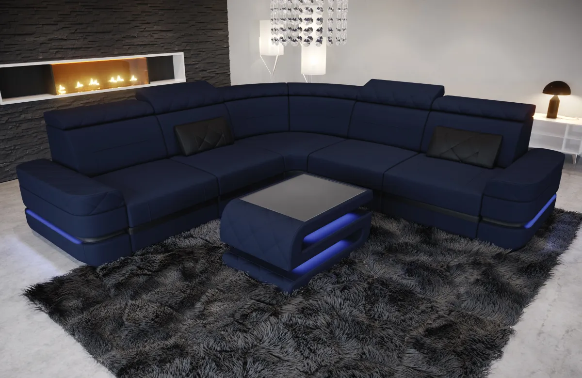 Mikrofaser Ecksofa Bellavita L-Form (Symmetrisch) M