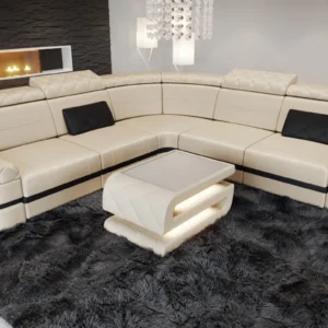 Samtstoff Ecksofa Bellavita L-Form (Symmetrisch) M Mini