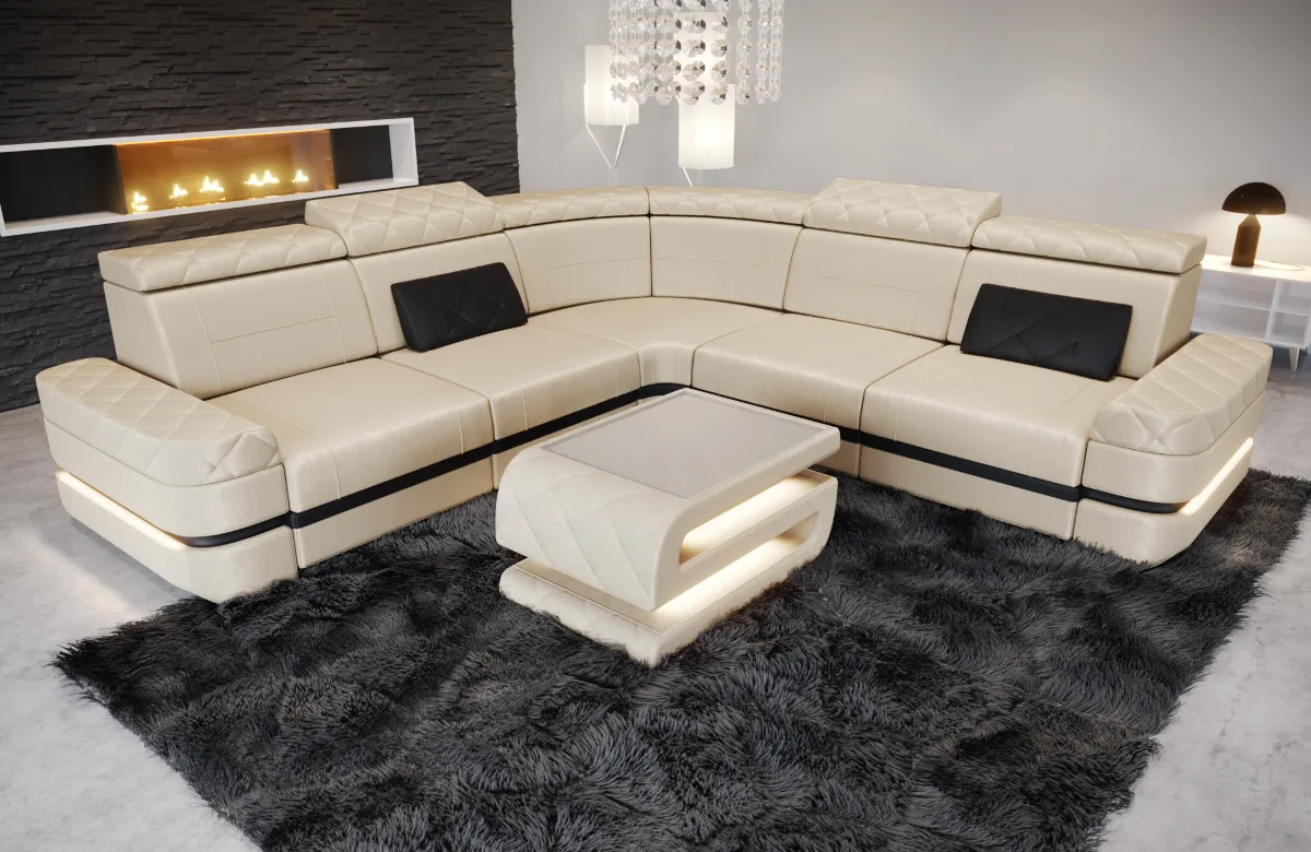 Samtstoff Ecksofa Bellavita L-Form (Symmetrisch) M