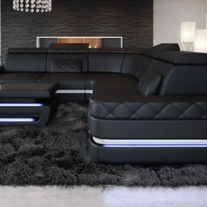 Büffelleder Ecksofa Bellavita L-Form (Symmetrisch) M