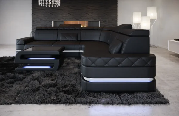 Büffelleder Ecksofa Bellavita L-Form (Symmetrisch) M – Bild 2