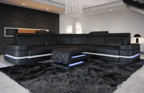 Büffelleder Ecksofa Bellavita L-Form (Symmetrisch) M – Bild 3