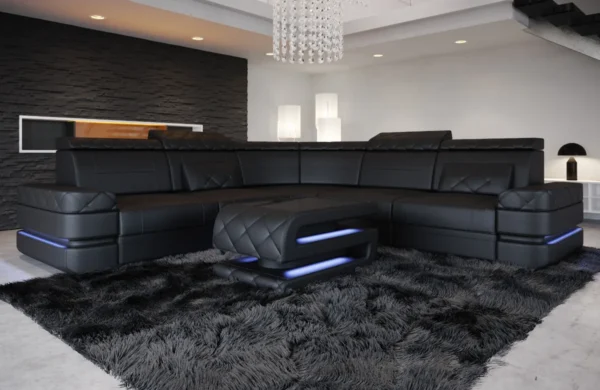 Büffelleder Ecksofa Bellavita L-Form (Symmetrisch) M – Bild 6