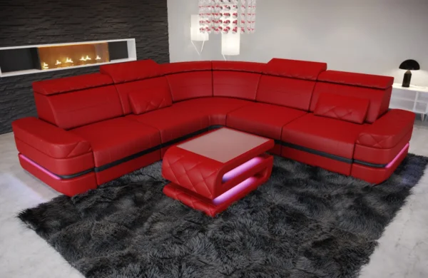 Büffelleder Ecksofa Bellavita L-Form (Symmetrisch) M – Bild 7