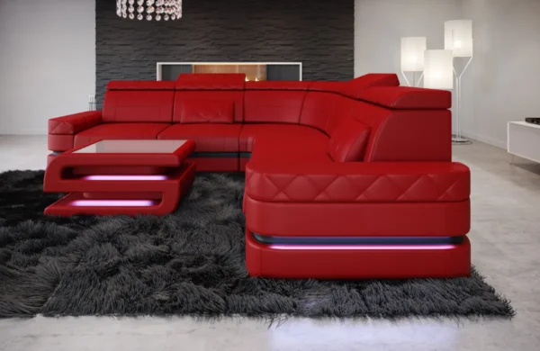 Büffelleder Ecksofa Bellavita L-Form (Symmetrisch) M – Bild 8