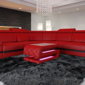 Büffelleder Ecksofa Bellavita L-Form (Symmetrisch) M