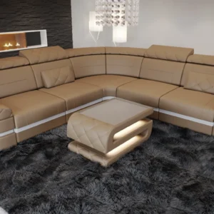 Büffelleder Ecksofa Bellavita L-Form (Symmetrisch) M