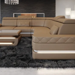 Büffelleder Ecksofa Bellavita L-Form (Symmetrisch) M
