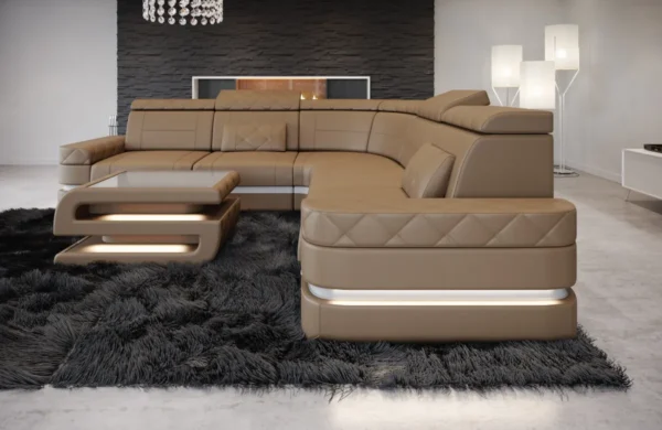 Büffelleder Ecksofa Bellavita L-Form (Symmetrisch) M – Bild 11