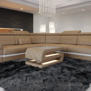 Büffelleder Ecksofa Bellavita L-Form (Symmetrisch) M