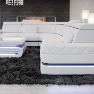 Büffelleder Ecksofa Bellavita L-Form (Symmetrisch) M