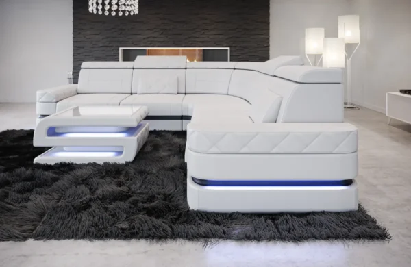 Büffelleder Ecksofa Bellavita L-Form (Symmetrisch) M – Bild 14
