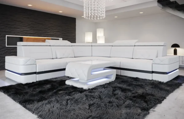 Büffelleder Ecksofa Bellavita L-Form (Symmetrisch) M – Bild 15
