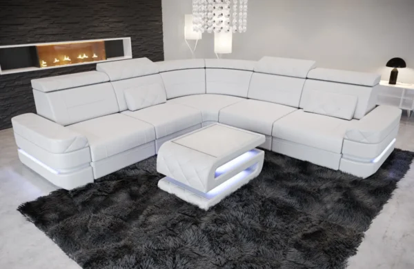 Büffelleder Ecksofa Bellavita L-Form (Symmetrisch) M – Bild 16