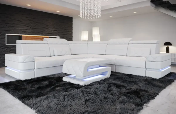 Büffelleder Ecksofa Bellavita L-Form (Symmetrisch) M – Bild 18