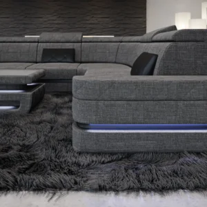 Webstoff Wohnlandschaft Bellavita U-Form XL