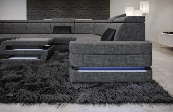 Webstoff Wohnlandschaft Bellavita U-Form XL – Bild 5