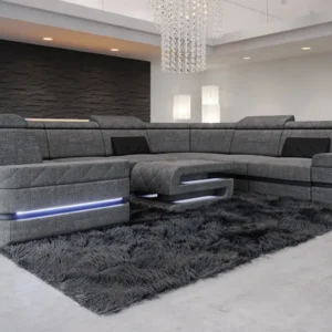 Webstoff Wohnlandschaft Bellavita U-Form XL