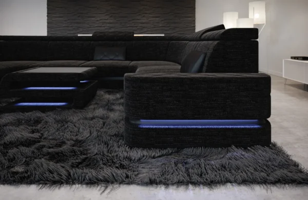 Webstoff Wohnlandschaft Bellavita U-Form XL – Bild 2