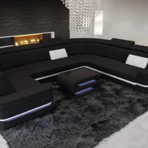 Webstoff Wohnlandschaft Bellavita U-Form XL