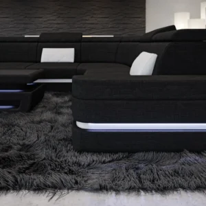 Webstoff Wohnlandschaft Bellavita U-Form XL