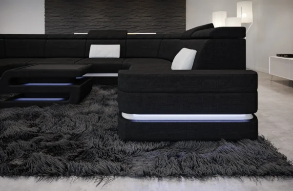 Webstoff Wohnlandschaft Bellavita U-Form XL – Bild 8