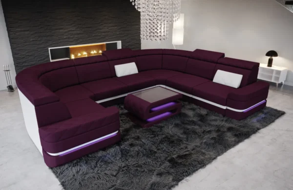 Mikrofaser Wohnlandschaft Bellavita U-Form XL