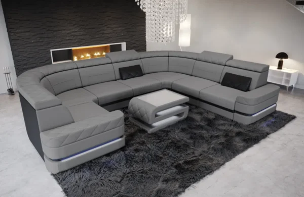 Mikrofaser Wohnlandschaft Bellavita U-Form XL – Bild 4