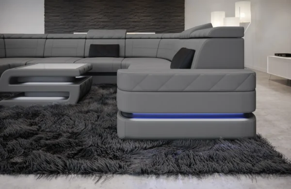 Mikrofaser Wohnlandschaft Bellavita U-Form XL – Bild 5