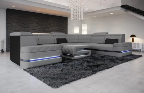 Mikrofaser Wohnlandschaft Bellavita U-Form XL – Bild 6