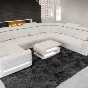 Büffelleder Wohnlandschaft Bellavita U-Form XL